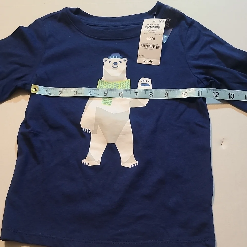 Epic Threads Navy Polar Bear Long Sleeve Tee NWT Size 4/4T